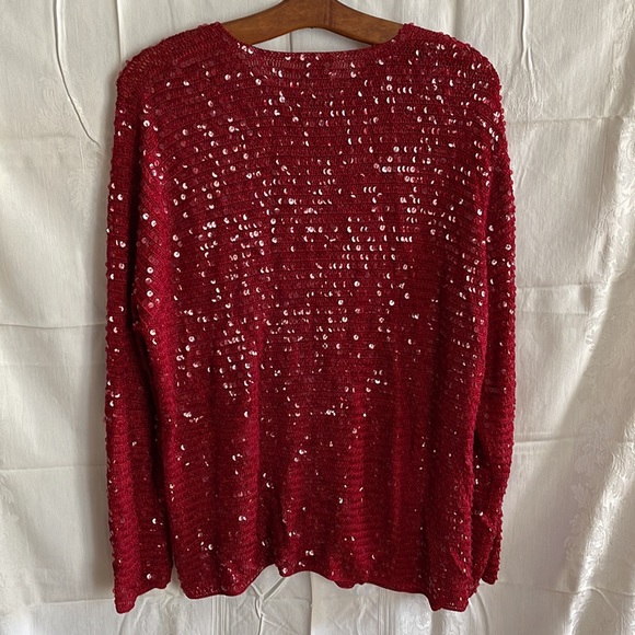 Inc 1X Red sequence sweater - Picture 2 of 4